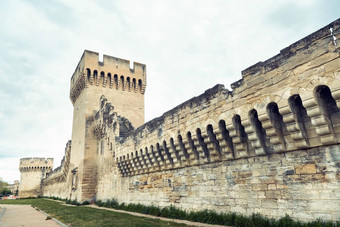 堡垒墙宫教皇小镇阿维尼翁法国
