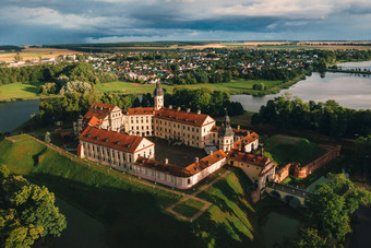 中世纪的城堡涅斯维日明斯克地区白俄罗斯
