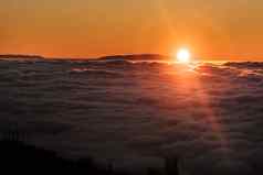 壮观的日落云国家公园火山泰德tenerife优秀的日落金丝雀岛屿