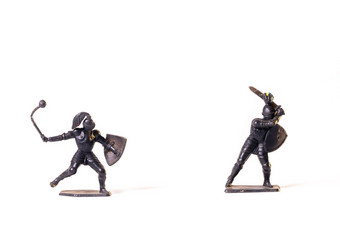 古董玩具黑色的<strong>骑士</strong>孤立的白色背景