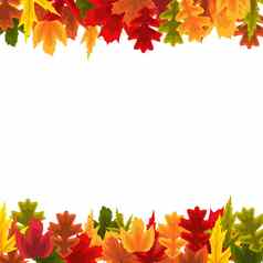 秋天自然叶子背景向量插图