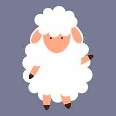 可爱的羊向量插图