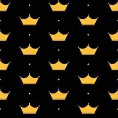 公主皇冠无缝的模式背景向量插图