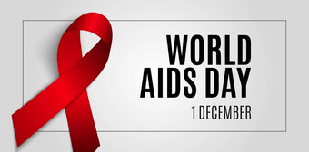 12月世界<strong>艾滋病</strong>一天背景红色的丝带<strong>标志</strong>向量插图