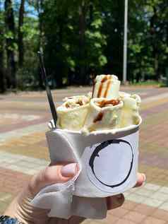 泰国冰奶油杯滚冰奶油