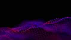 紫色的技术音乐波背景霓虹灯红色的光