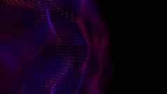 紫色的技术音乐波背景霓虹灯红色的光