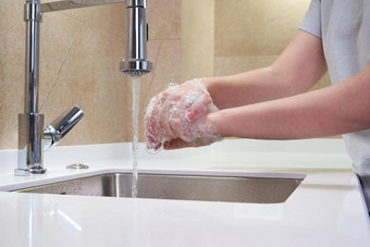 女人洗手<strong>抗菌</strong>肥皂电晕病毒预防卫生停止传播冠状病毒