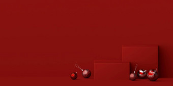 几何讲台上圣诞节球产品广告插图