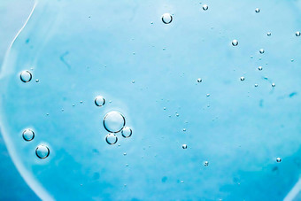 蓝色的水纹理水生背景自然科学概念护肤品化妆品卫生宏特写镜头