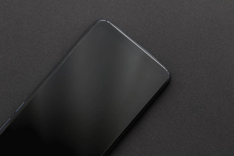 移动电话黑色的背景智能手机平铺模型应用程序模板品牌市场营销设计