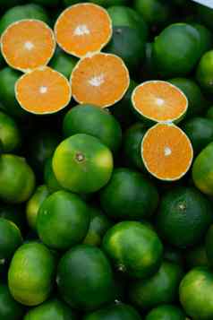 新鲜选绿色橘子Mandarines柑橘柑橘类橙子