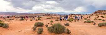 页面亚利桑那州徒步旅行者马蹄弯曲页面美国成千上万的人人世界访问独特的的地方一年