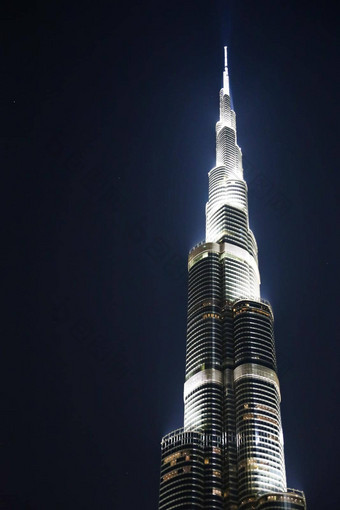 迪拜曼联阿拉伯阿联酋航空公司- - - - - -1月塔迪拜塔哈利法塔消失蓝色的天空1月迪拜最高的结构世界米参观了旅游景点世界