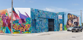 迈阿密美国8月涂鸦墙涂鸦区8月迈阿密