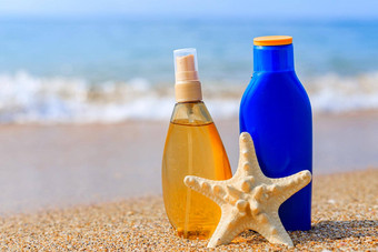 晒伤牛奶背景海保护皮肤太阳统一的如此断续器海滩假期