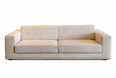 现代亚麻沙发上沙发孤立的白色背景工作室拍摄