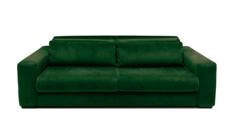 现代黑暗绿色仿麂皮沙发简约沙发上孤立的白色背景