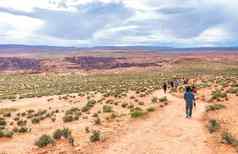 页面亚利桑那州徒步旅行者马蹄弯曲页面美国成千上万的人人世界访问独特的的地方一年