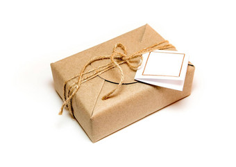 礼物盒子包装卡夫纸乡村麻自然乡村风格
