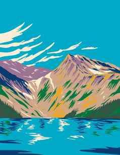 埃克林斯国家公园太子妃阿尔卑斯山脉南格勒诺布尔北差距伊泽尔hautes-alpes法国艺术德科水渍险海报艺术
