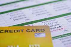 信贷卡电子表格纸业务金融概念