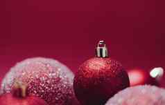 红色的装饰圣诞节装饰物节日冬天假期背景