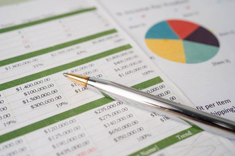 笔图表图纸金融账户统计数据业务数据概念