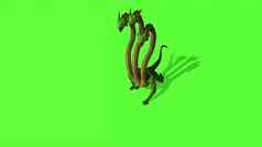 插图九头蛇神秘的水蛇绿色屏幕背景