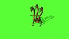 插图九头蛇神秘的水蛇绿色屏幕背景