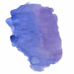 蓝色的紫罗兰色的水彩染色孤立的元素