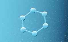 化学分子蓝色的背景呈现