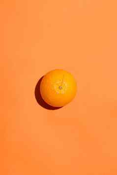 前视图橙色水果橙色背景