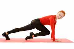 瑜伽实践女人体式健身俯卧撑
