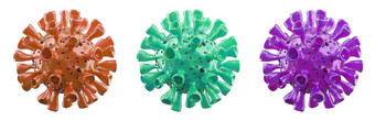 冠状病毒爆发微观视图流感病毒细胞插图