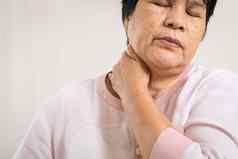 脖子肩膀疼痛女人医疗保健问题高级概念