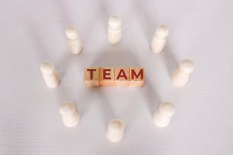 词团队木块的关系协作领导成功集团社区员工企业团队合作头脑风暴人业务概念