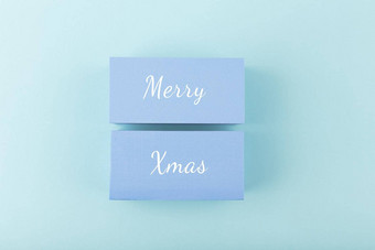 快乐<strong>圣诞节</strong>最小的概念光柔和的蓝色的颜色