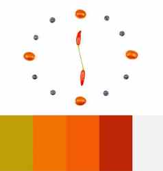 水果蔬菜时钟白色背景颜色调色板