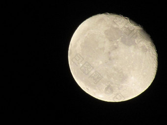 月亮特写镜头黑色的晚上天空拍摄长焦相机