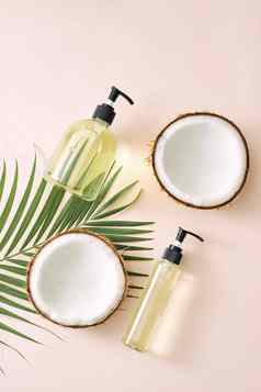 洗发水喷雾椰子头发护理自然化妆品自制的面具椰子石油擦洗水疗中心健康自制的美产品健康的生活方式