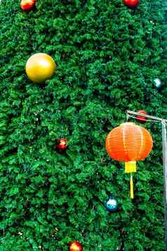 中国人一年灯笼圣诞节树装饰的事情