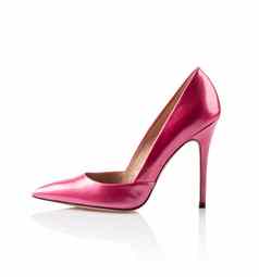 粉红色的女人高非常鞋