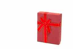 礼物盒子红色的白色背景一年圣诞节生日礼物白色背景