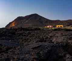 视图基督山黑色著名的火山利诺萨