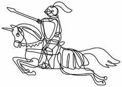 中世纪的骑士矛盾骑代替连续行画