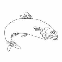 愤怒的大西洋鲱鱼沙丁鱼鱼跳连续行画