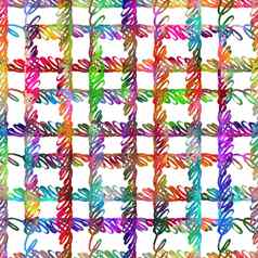 刷中风格子几何咕噜模式无缝的彩虹颜色检查背景贡格拼贴画水彩纹理青少年学校孩子们织物打印画眉山庄设计行