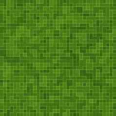 摘要明亮的绿色广场像素瓷砖马赛克墙背景纹理