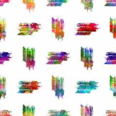 水彩刷条纹无缝的模式画眉山庄几何设计彩虹颜色现代中风咕噜拼贴画背景孩子们织物纺织